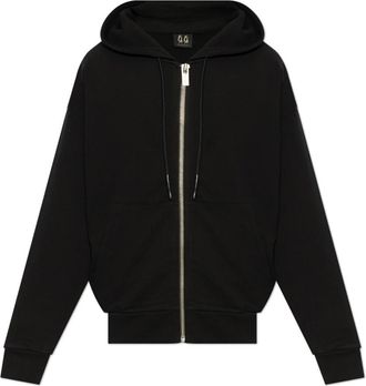 44 Label Group Back Logo Printed Cotton Zip-Up Hoodie - Heren - Vesten met rits - Zwart - L - Katoen - Hoodies & sweatvesten