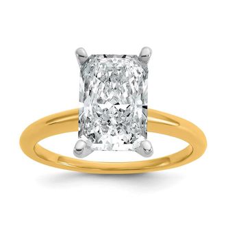 Diamond2Deal 14k Yellow Gold 3 Ct Certified Lab Grown Diamond Solitaire Engagement Ring