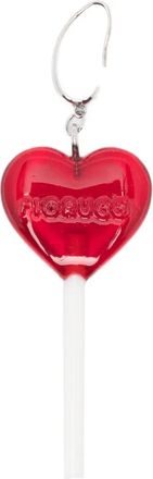 Fiorucci heart-lollipop drop earring - women - Plastic - One Size - Red