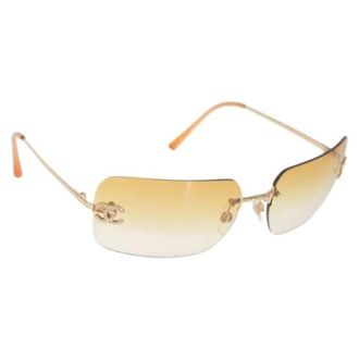 Chanel Pre-owned Accessories, female, Orange, Size: ONE SIZE Pre-owned Metal Sunglasses