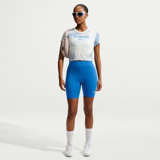 Nike Womens Nike Sportswear Classic High-Waisted 8 Biker Shorts in Blue | DV7797-435