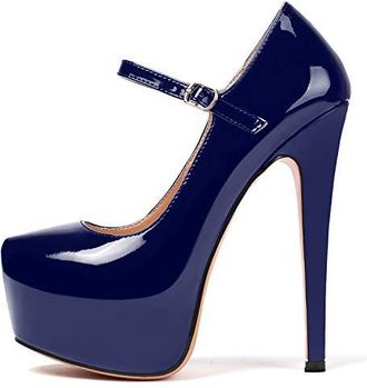 Escarpins Femme EDEFS - Talon 15 Cm, Plateforme 4 Cm - Bout Rond - Synthétique - Mary Janes
