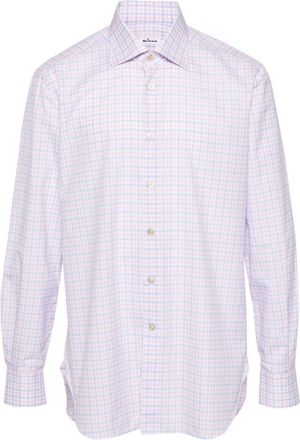 Kiton checked cotton shirt - men - Cotton - 44 - Pink