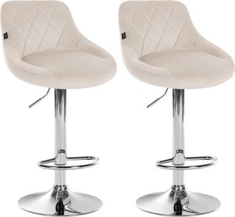 Clp Clp - Set De 2 Taburetes Lazio En Terciopelo Crema Cromado