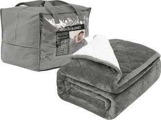 Woltu Woltu Manta Con Peso De 11 Kg Manta Pesada Ansiedad Para Adultos Manta Sofa Invierno 150x200 Cm Manta Cama Suave De Franela Alivio De Estres Gris