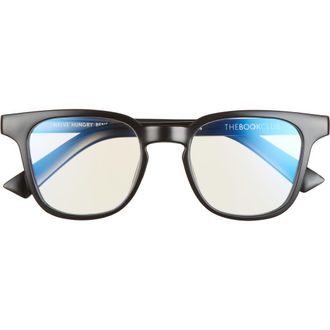 The Book Club Twelve Hungry Bens 53mm Blue Light Blocking Reading Glasses in Black at Nordstrom, Size +1.50