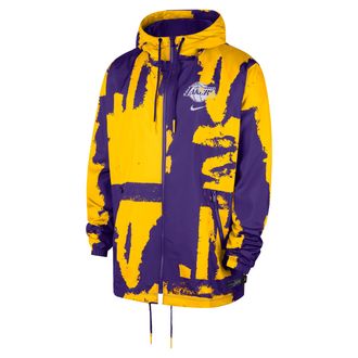 Nike Los Angeles Lakers Courtside Nike Mens NBA Club Woven Full-Zip Jacket in Purple | HV9696-504