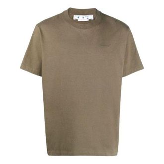 Off-white SS22 Logo Round Neck Printing Short Sleeve Ordinary Version Green OMAA027S22JER0045656