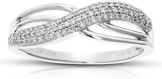 Vir Jewels 1/4 cttw Lab Created Diamond Wedding Band in 925 Sterling Silver Prong
