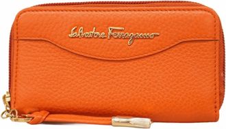 Ferragamo Orange Leather Coin Purse/Coin Case (Pre-Owned)