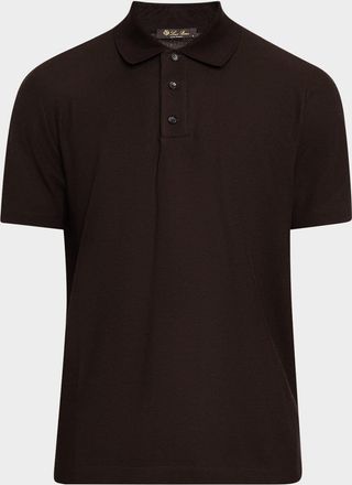 Loro Piana Mens Cerro Cotton and Cashmere Polo Shirt