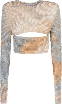 Off-white Kameel Top voor Stijlvolle Look - Dames - Longsleeves - Beige - S - Tops