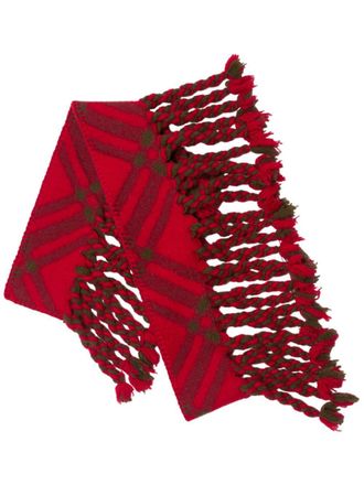 Burberry check wool skinny scarf - Red