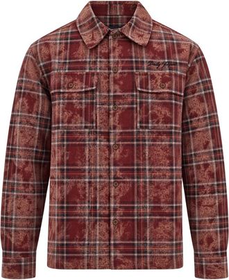 Daily Paper Clothing Camisa de Franela Cuadros Lavada Boxy - Shirts - Hombre - Marr&oacute;n - L