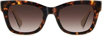 Kate Spade New York 51mm gradient polarized square sunglasses in Havana Pattern Beige/brown at Nordstrom