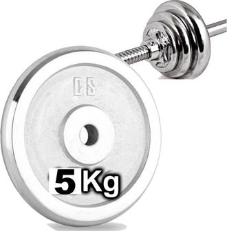 Trade Shop Trade Shop - Disco Olimpico In Acciaio Piastra Pesi Per Bilanciere Manubri Da 5 Kg Palestra