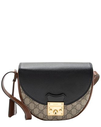Gucci Beige Gg Supreme Canvas Padlock Saddle Small Shoulder Bag (Authentic Pre-Loved)