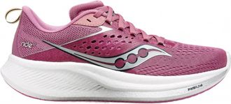 Saucony Womens Ride 17 Running Shoe In Orchid/silver