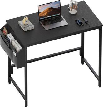 OEM Hlonone 80cm X 50cm, Peque&ntilde;o Escritorio De Computadora Con Bolsa De Almacenamiento, Estructura De Metal, Dormitorio, Sala, Negro