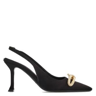 Ferragamo Crystal Embellished Bow Slingback Pumps, Size 9 C