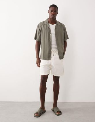 Farah Swinton - Pantaloncini &eacute;cru con coulisse-Bianco