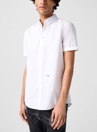 Dsquared2 Mens Waist logo turn-up sleeve shirt