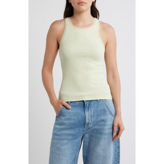 Boss Orange by Hugo Boss Eplie Stretch Cotton Rib Tank in Cucumber at Nordstrom, Size X-Small