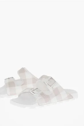 Woolrich Checked Sandals With Cut-Out Detail And Double Buckle size 39
