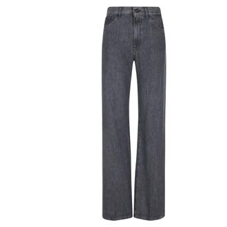 Dondup Straight Jeans, female, Blue, Size: W27 Amber Wide-leg Jeans