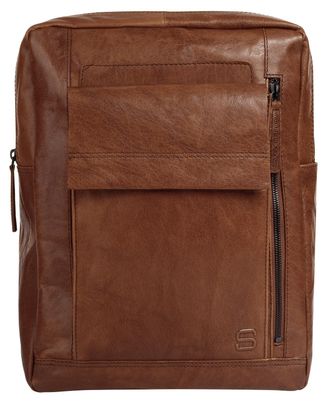 Spikes & Sparrow Laptoprucksack SPIKES & SPARROW, Gr. B/H/T: 28cm x 38cm x 10cm, onesize, braun (cognac), Leder, Rindsleder, Rucks&auml;cke Laptoprucksack, echt Leder