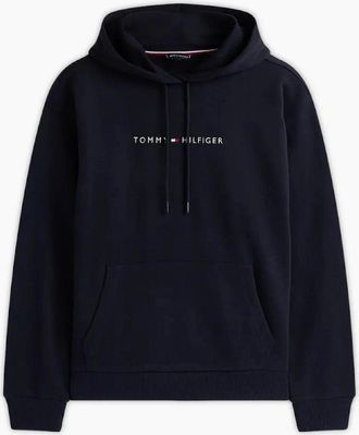 Tommy Hilfiger Mens TH Original Logo Drawstring Lounge Hoody - Black - Size: 42