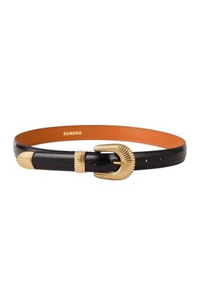 Sandro Leather belt in Black at Nordstrom, Size Medium