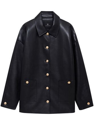 Anine Bing Luca jacket - women - Polyester/Leather - S - Black