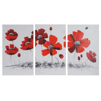 Hhg Hhg - Pintura Al &Oacute;leo Flor De Amapola, 100% Pintado A Mano Pintura Mural Xl, 165x90cm