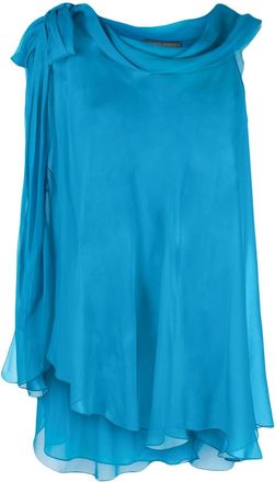 Alberta Ferretti semi-sheer asymmetric blouse - women - Silk - OS - Blue