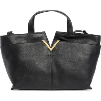 Vince Camuto April Leather Satchel in Black at Nordstrom Rack