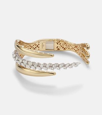 Yeprem Golden Strada 18kt white and yellow gold bangle with diamonds