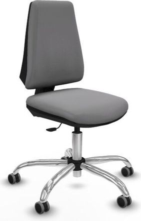 Piqueras y Crespo Piqueras Y Crespo - Elche Cp Similpiel Gris Base Cromada Ruedas Engomadas 65mm