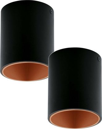 Loops 2 PACK Wall / Ceiling Light Black & Copper Round Downlight 3.3W Built in LED