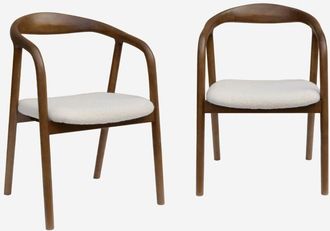 Sweeek Silla De Madera De Hevea Y Borreguito, Set De 2