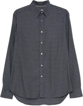Canali Geruit Overhemd - Heren - Casual Overhemden - Grijs - XL - Katoen - Overhemden