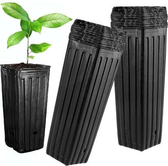 OEM Maceta Profunda - Pl&aacute;stico - 24,9 X 12 Cm - Para &Aacute;rboles Y Plantas - Interior Y Exterior - Lote De 50