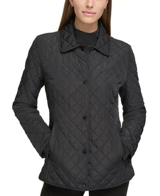 Calvin Klein CW322574 Coat Womens Black Long Sleeve Quilted DDR3170