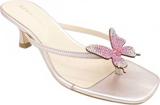 Koko + Palenki Womens Flutter Butterfly Heel In Rose Metallic