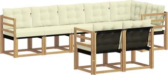 vidaXL Conjunto De Sof&aacute;s De Exterior 8 Uds. Blanco Y Crema Vidaxl
