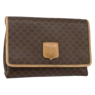Celine Pre-owned Clutches, female, Brown, Size: ONE SIZE Pre-owned Vintage Macadam PVC Shoulder Bag