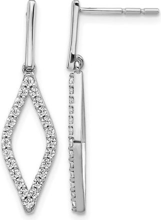 Diamond2Deal 14k White Gold 1/2 Ct Lab Grown Diamond Drop Dangle Earrings