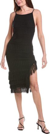 House Of Harlow House Of Harlow 1960 Yuna Mixed Pointelle Fringe Midi Dress