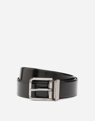 Dolce & Gabbana Brushed Calfskin Belt - Man Black Leather 100