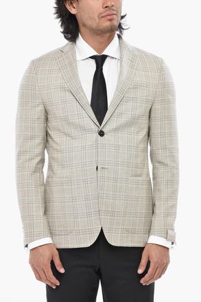 Corneliani Blazer Sfoderato GATE in Lana Vergine District Check Corneliani